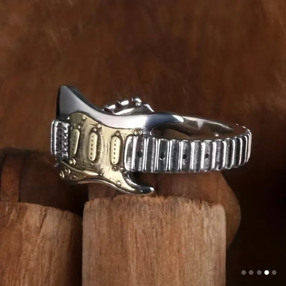 Boho Rocker Guitar Spoon Ring #841 - Picture 5 of 6
